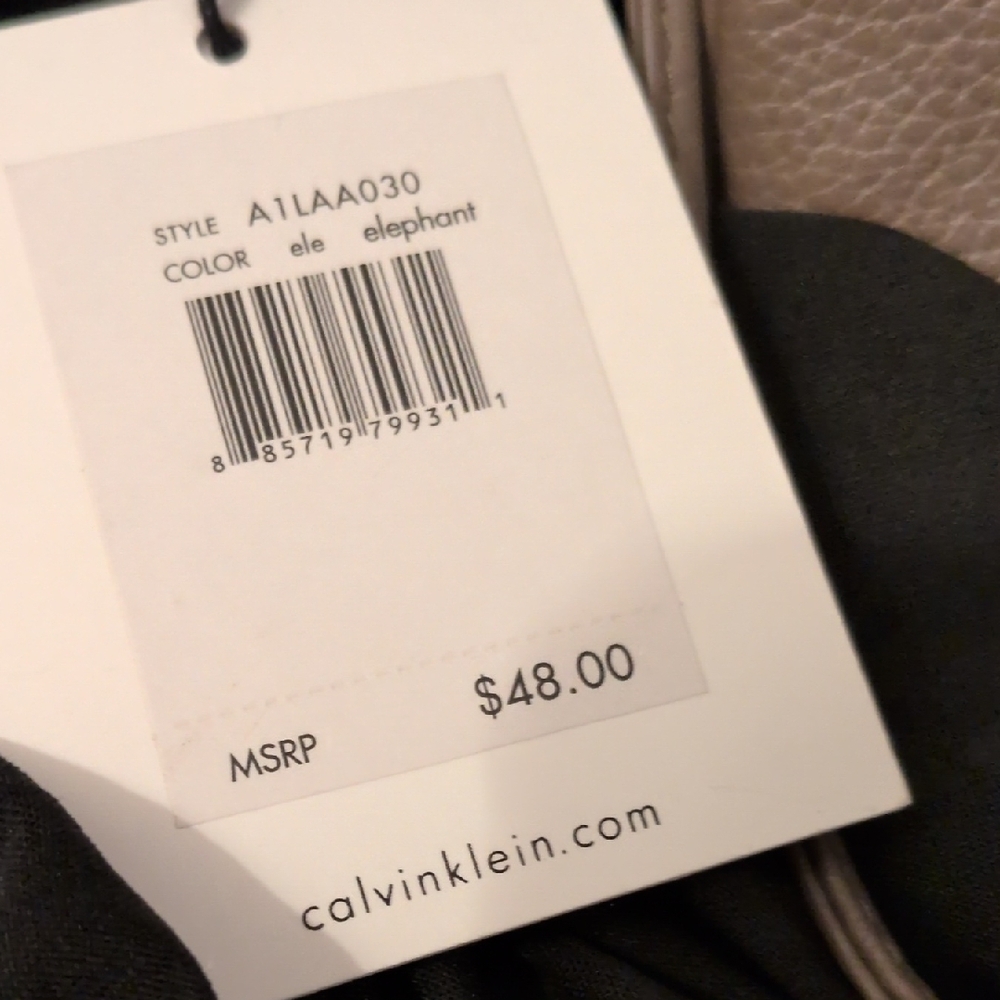 Calvin Klein Gray Leather Wristlet Nwt - Picture 3 of 13